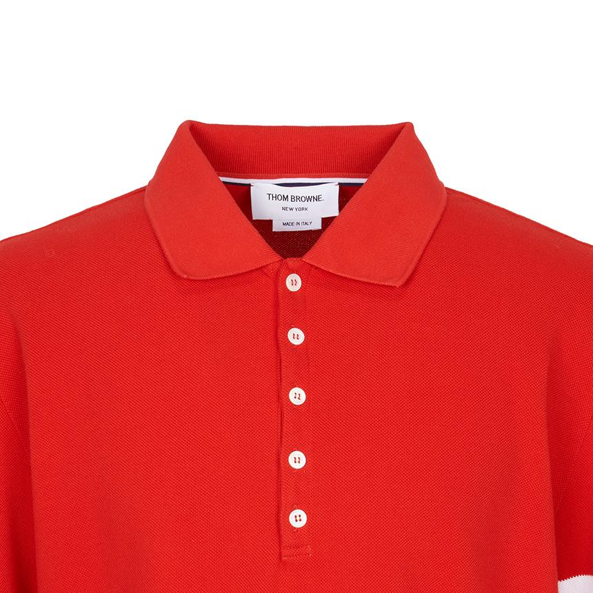 THOM BROWNE Men’s Long Sleeve Polo T-Shirt MJP137G 07976 600