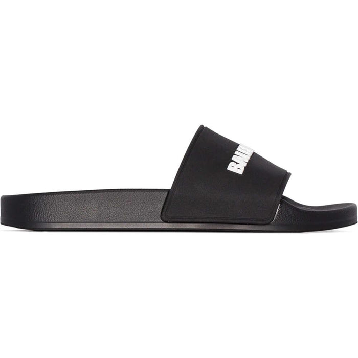 BALENCIAGA Logo Black Slide Sandals
