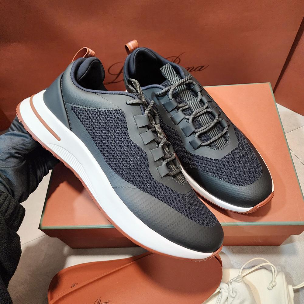 Loro Piana Black Suede Calfskin Weekend Walk Low-Top Sneakers
