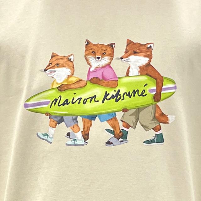 Maison Kitsune Surfing Fox Comfort Short Sleeve T-Shirt Paper
