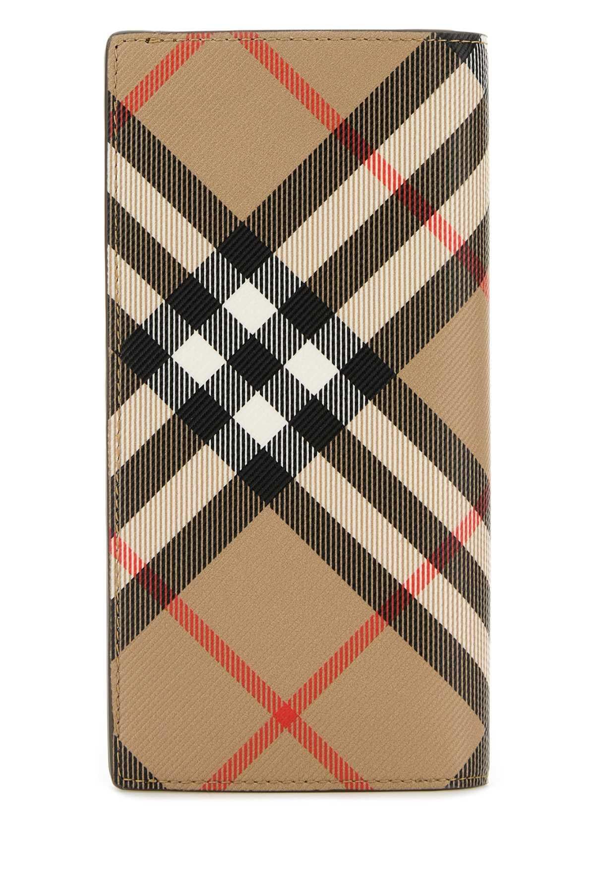 BURBERRY Leather Long Wallet for Men Brown