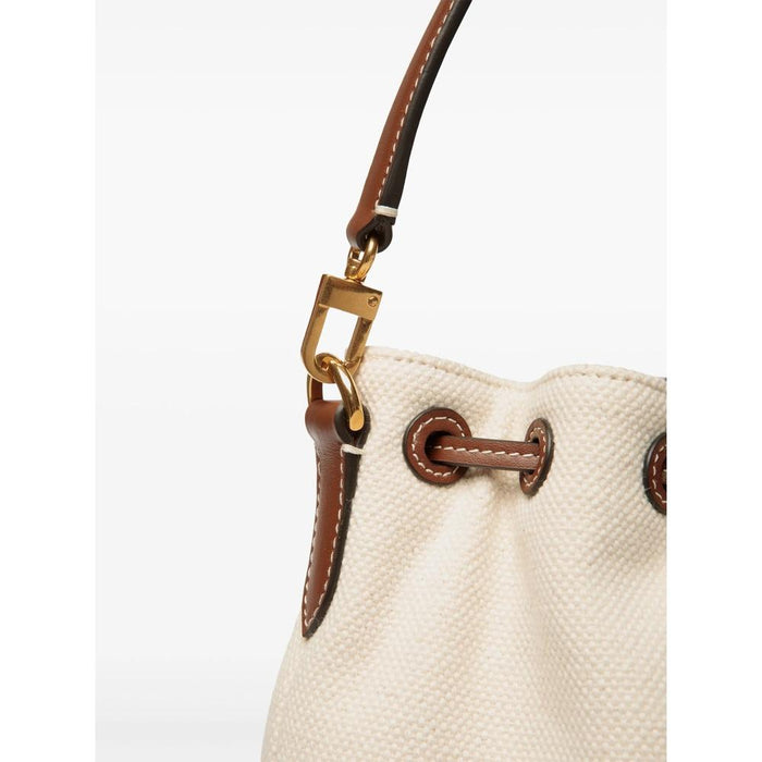 BALLY Akalle Bucket Shoulder Bag Ivory Canvas Leather