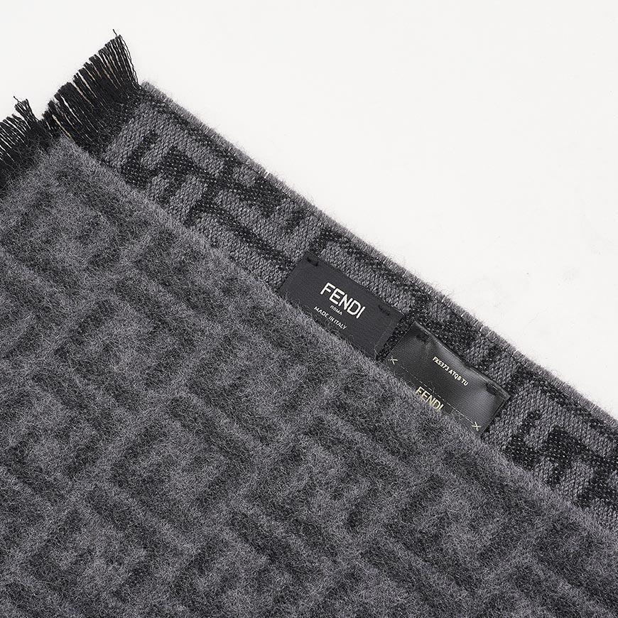 FENDI Men FF Logo Wool Scarf Navy/Blue