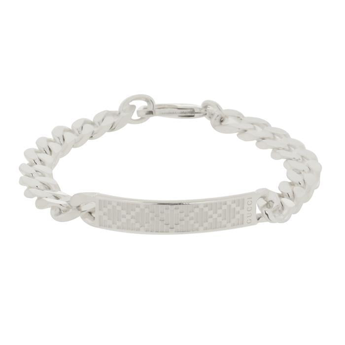 GUCCI Diamante Chain Bracelet Silver Jewelry