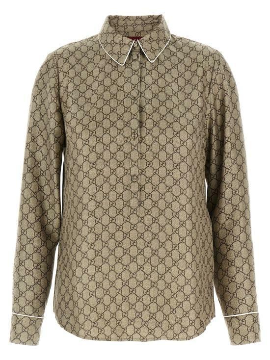 GUCCI Printed Silk Twill Shirt 813313 ZANRP 2237
