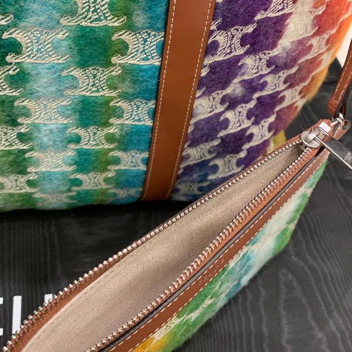 CELINE Calfskin Horizontal Museum Tote Bag with Triomphe Embroidery