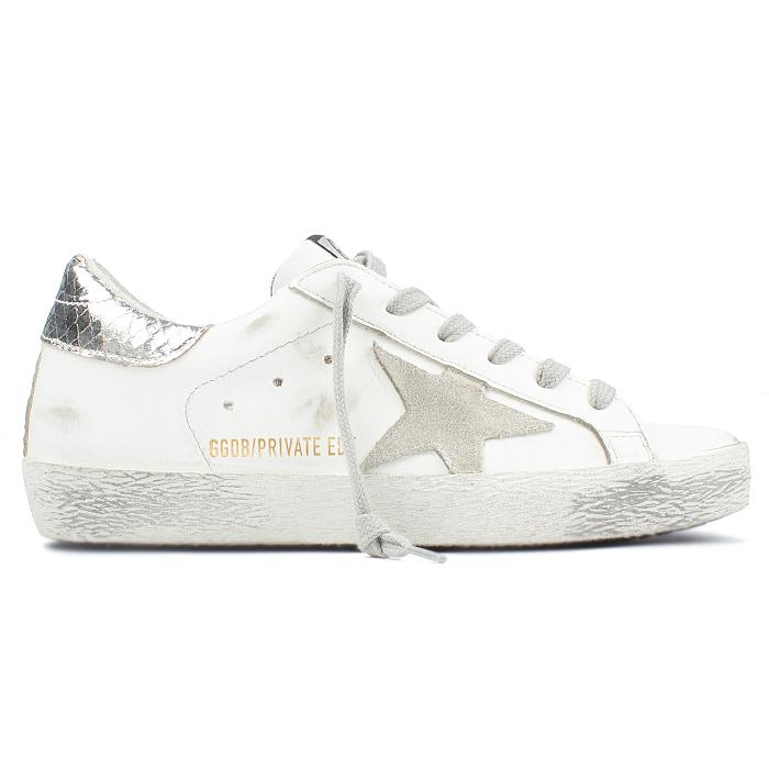 GOLDEN GOOSE Superstar Distressed Leather Low-Top Sneakers White