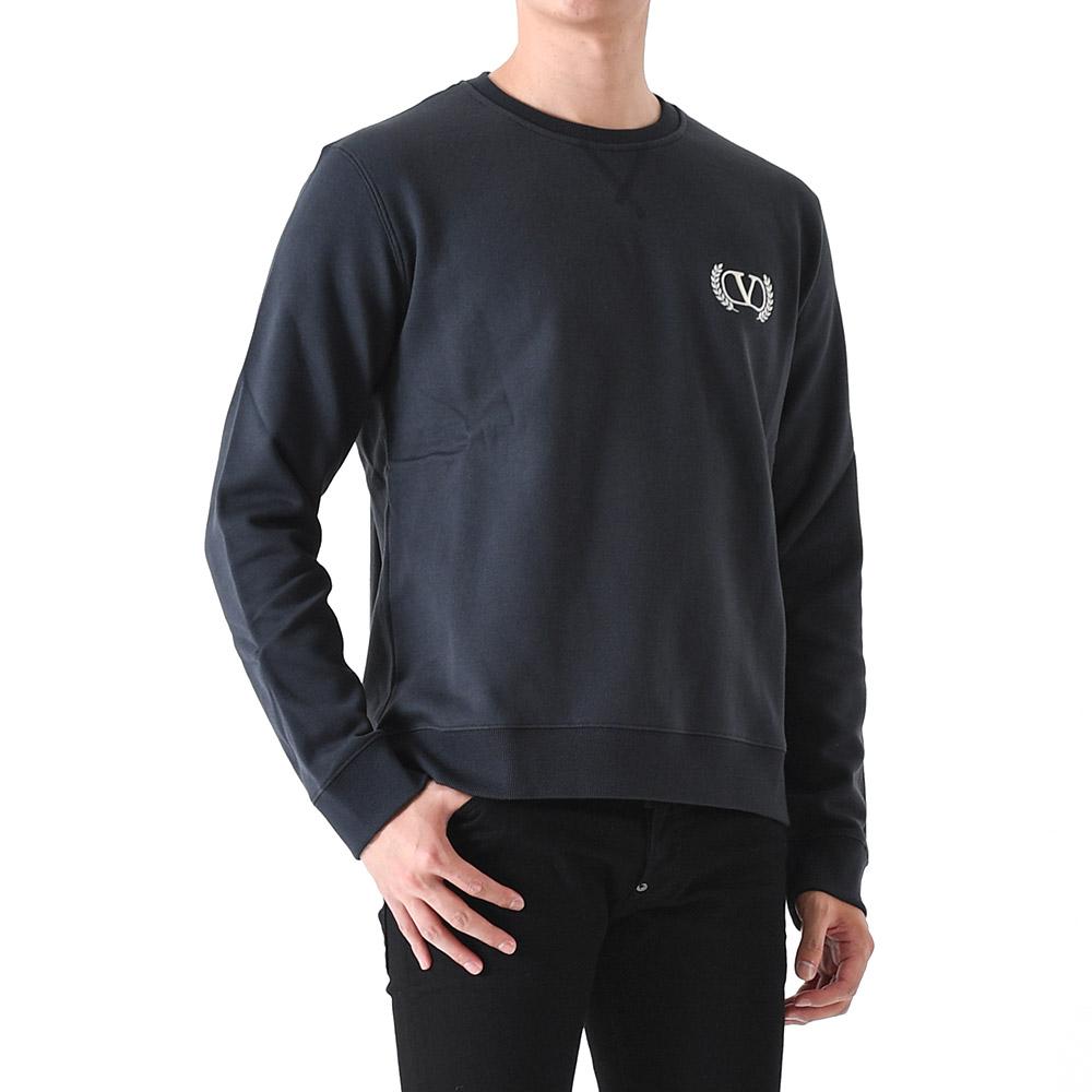 VALENTINO Maison V Logo Embroidered Sweatshirt Navy Unisex