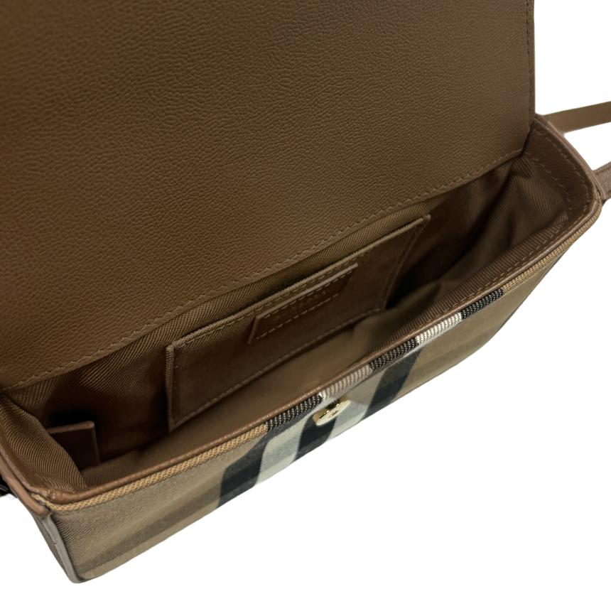 BURBERRY Mini Crossbody Bag New Hampshire Check Brown 80845001 81072701