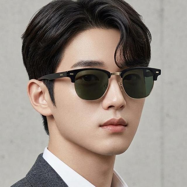 HUGO BOSS Black Semi-Rim Rectangle Sunglasses Unisex BOSS1381S 2M2QT