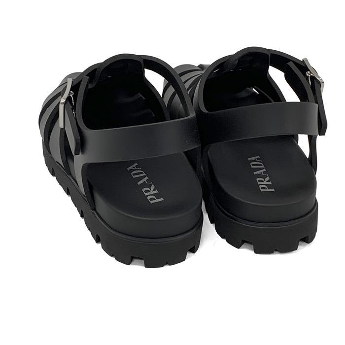 PRADA Rubber Fisherman Sandals with Triangle Logo
