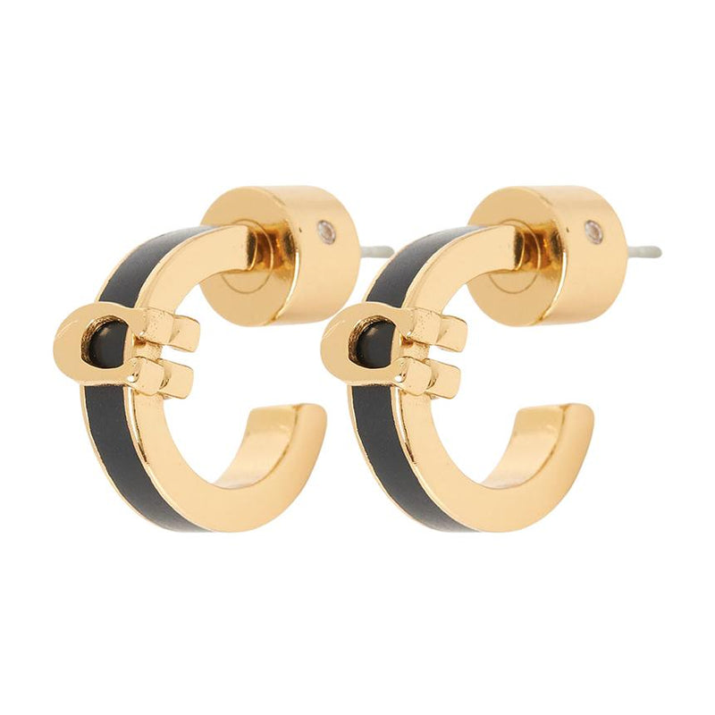 Coach Gold-Tone Logo Stud Earrings for Women 560726 GLD 001