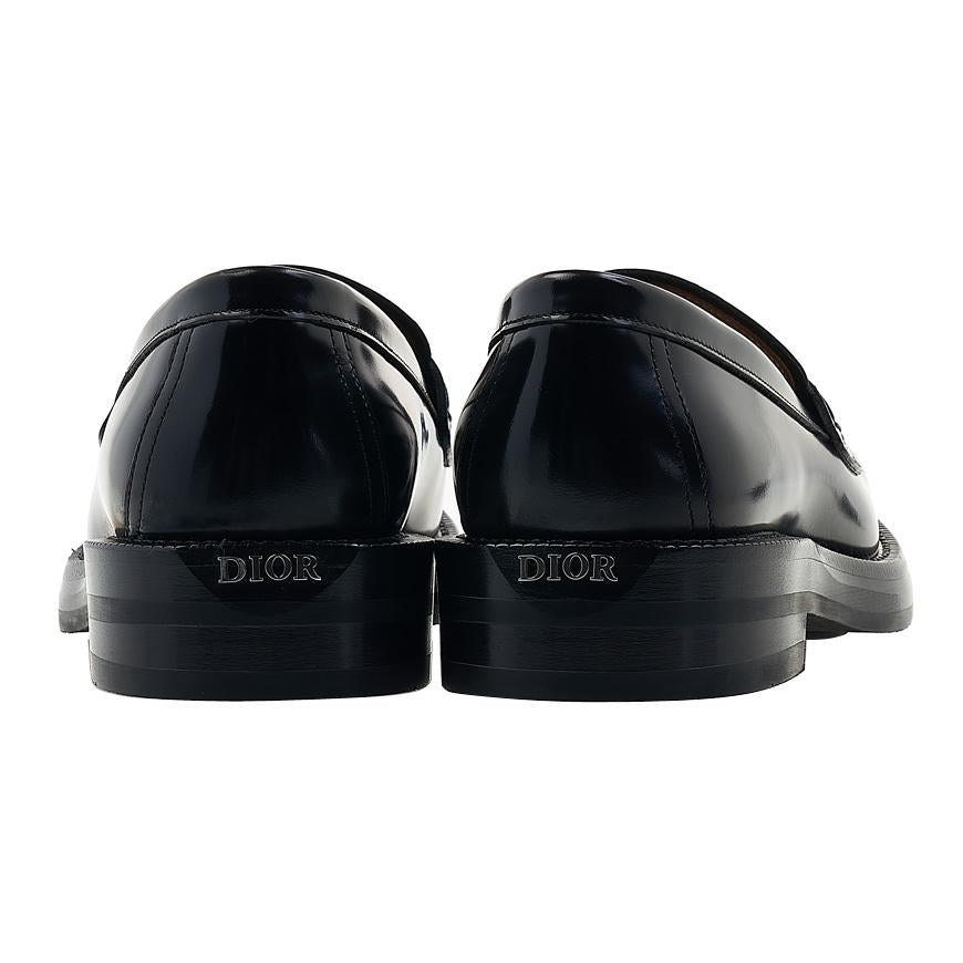 DIOR MEN Black Leather Carlo Loafers