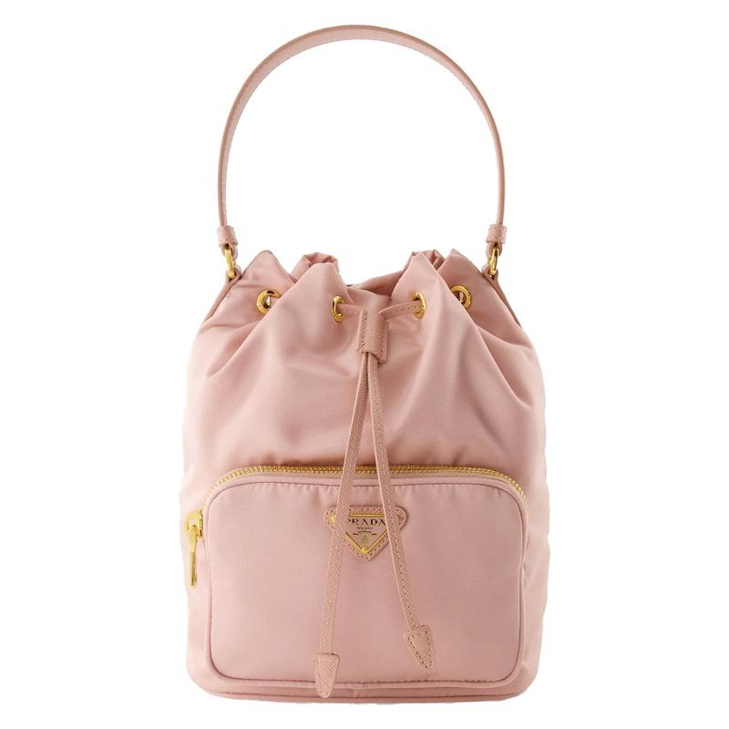 PRADA Duet Re-Nylon Bucket Crossbody Bag Black