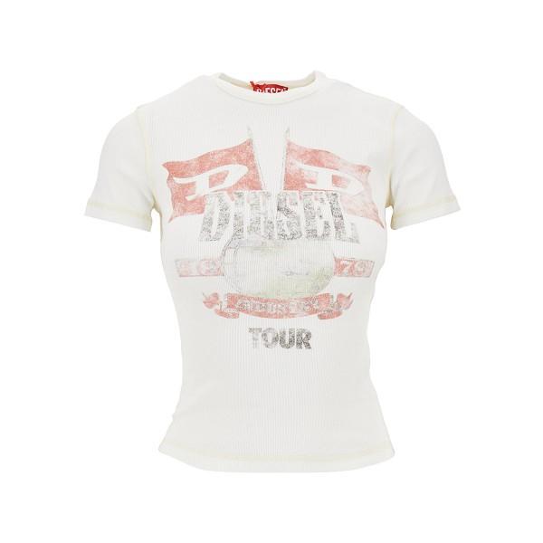 DIESEL Short Sleeve T-Shirt Women’s Cotton Crewneck Black