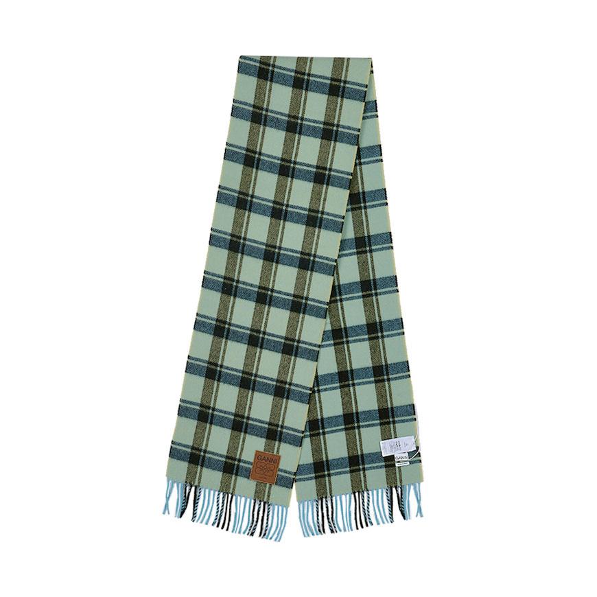 GANNI Women’s Check Wool Scarf A6935 301