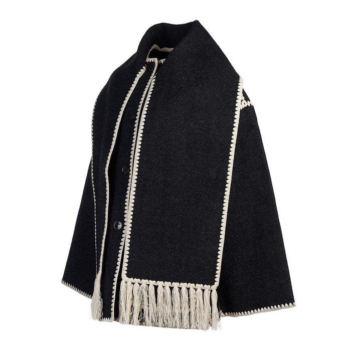 Toteme Women’s Fringe Scarf Wool Jacket