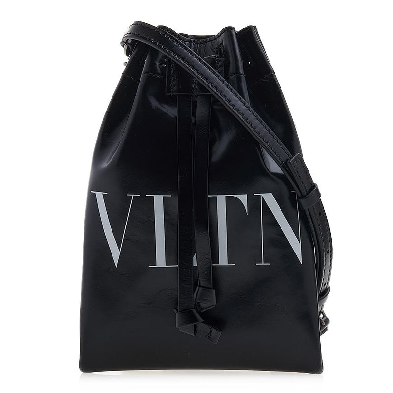 VALENTINO Garavani VLTN Logo Crossbody Bag Black Leather Unisex