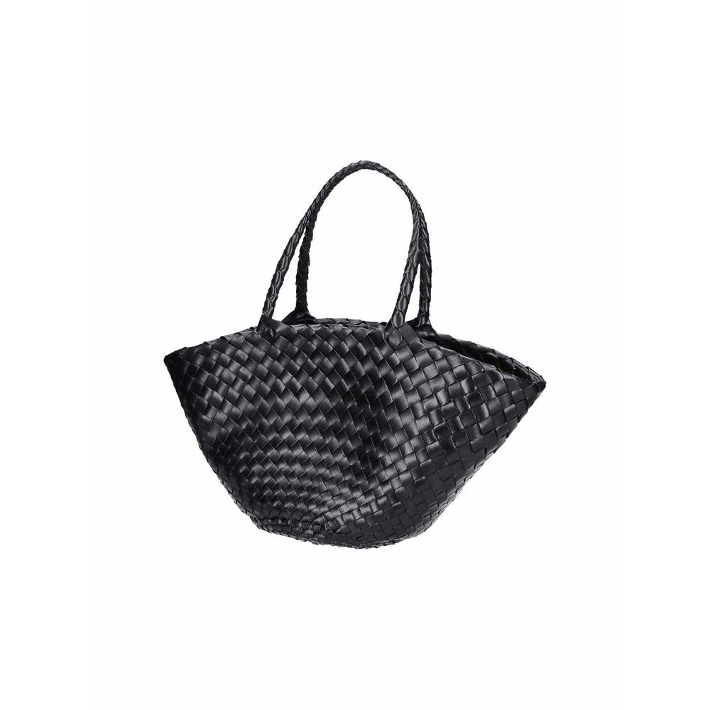 Dragon Diffusion Black Woven Leather Egola Tote Shoulder Bag