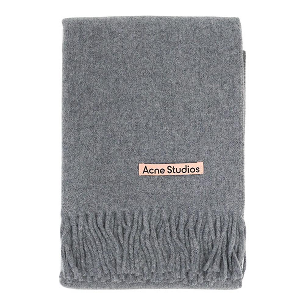 Acne Studios Unisex Wool Fringe Scarf Black