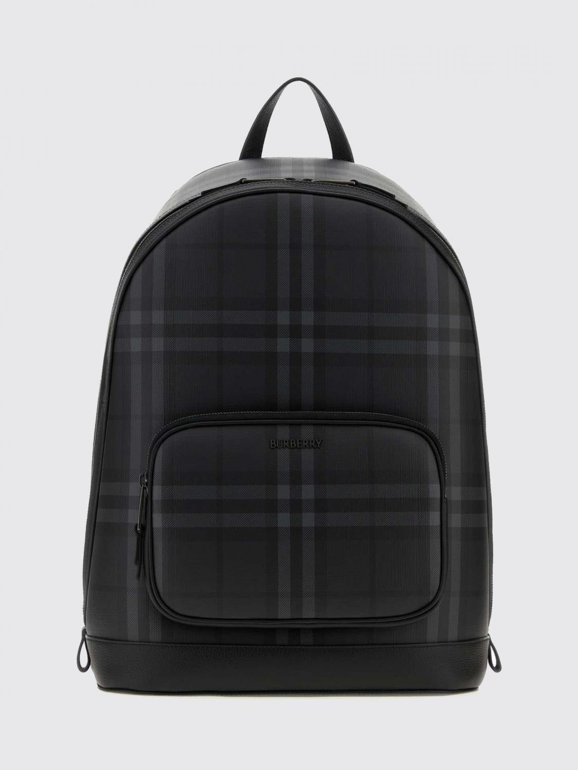BURBERRY Black Nylon Leather Trim Backpack