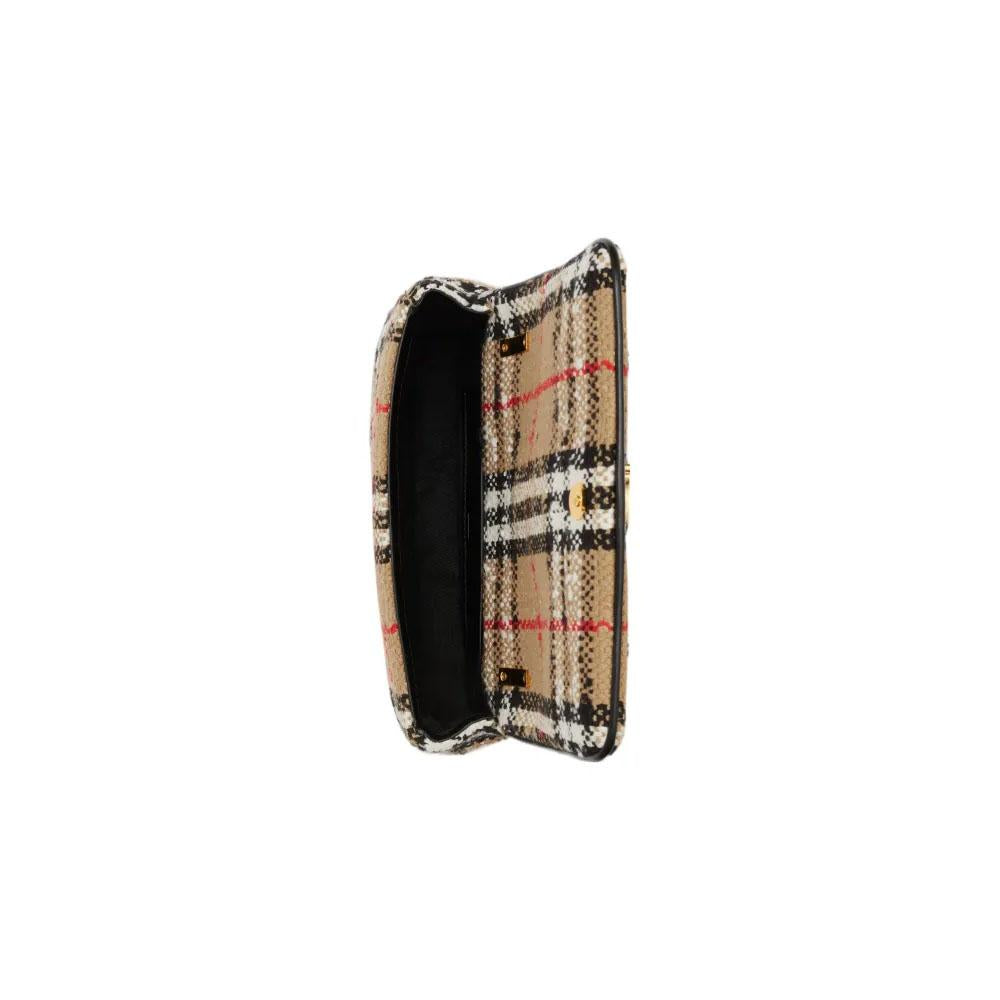 BURBERRY Lola Check Bouclé Beige Women’s Shoulder Crossbody Bag