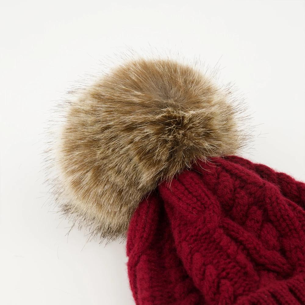 Moncler Logo Patch Pom Pom Beanie Navy Wool