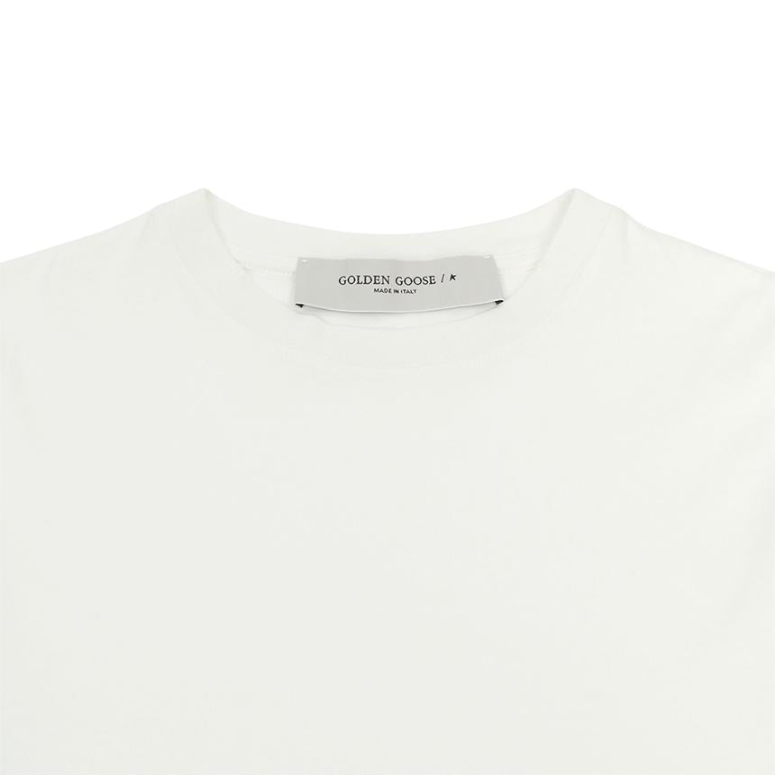 GOLDEN GOOSE Women’s Short Sleeve T-Shirt White Cotton Tee