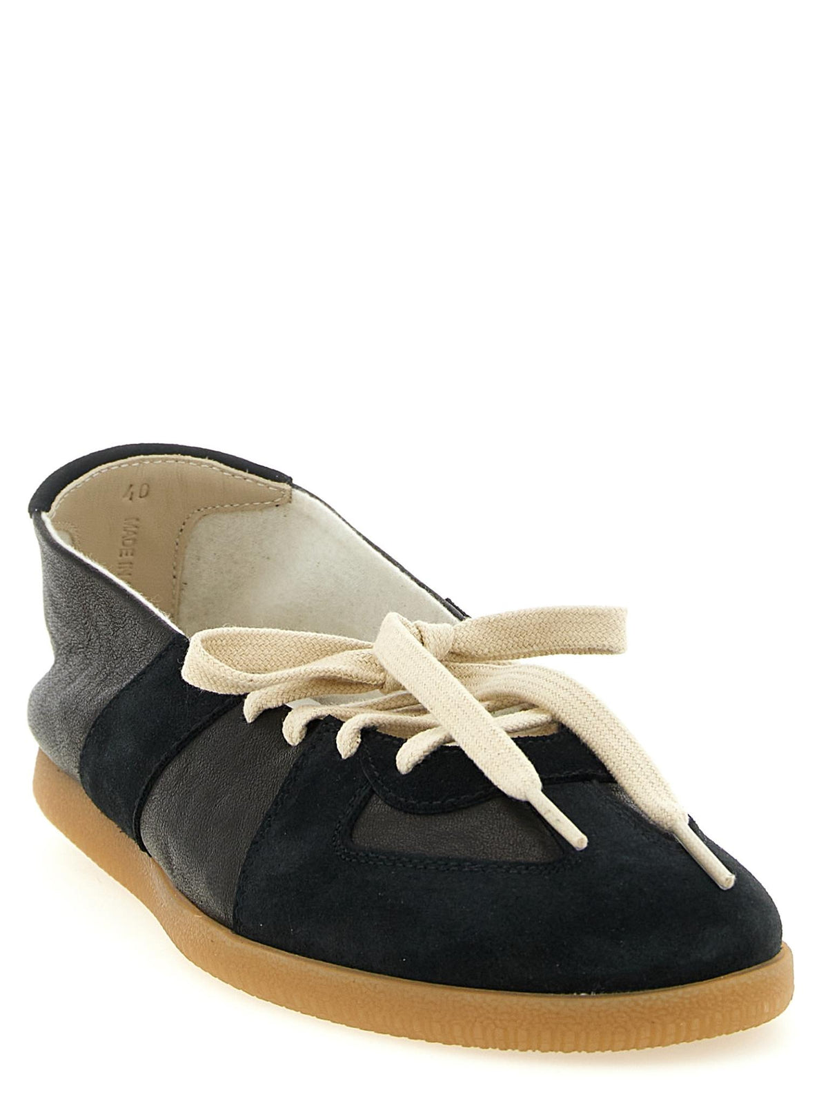 Maison Margiela Black Leather Low-Top Sneakers