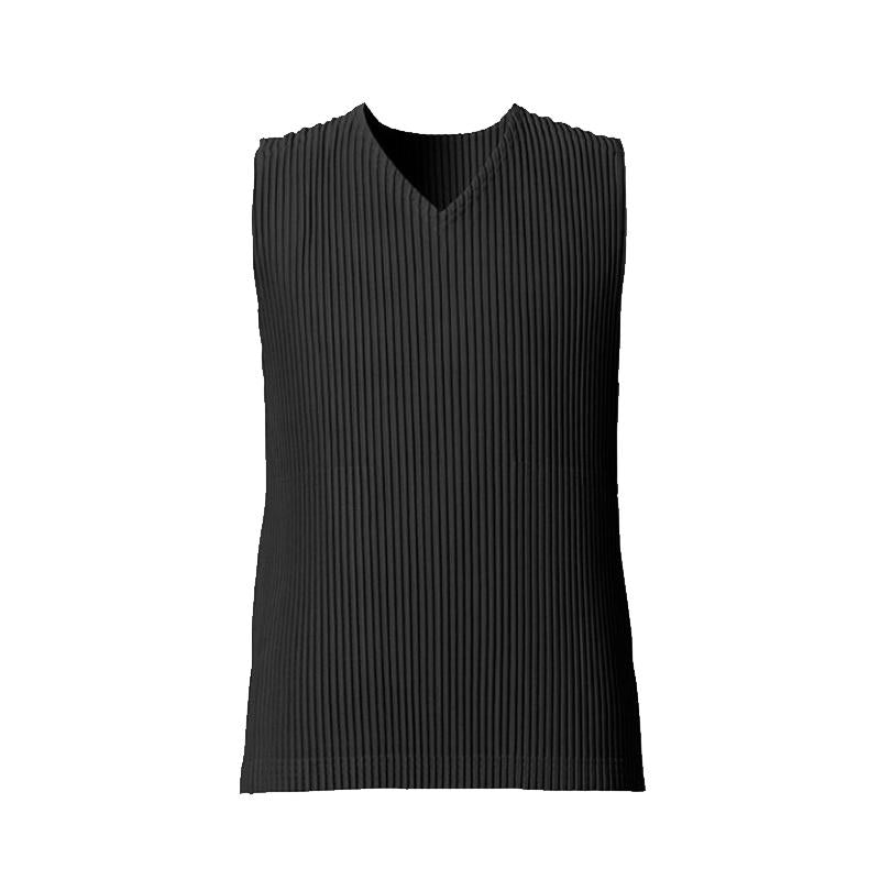 Issey Miyake Homme Plisse Monthly Color Men's Pleated V-Neck Vest JK192