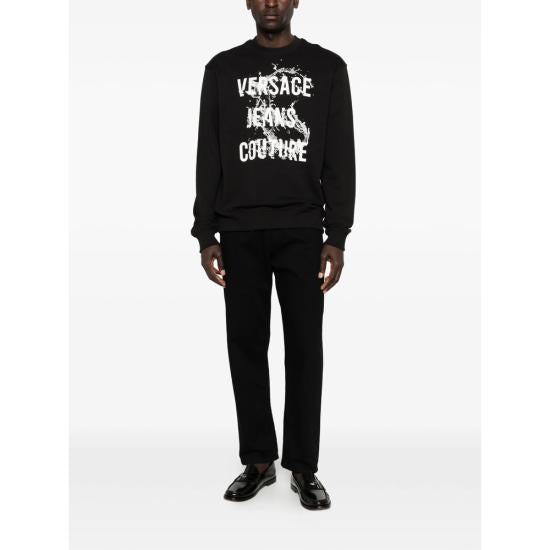 Versace Long Sleeve Sweatshirt for Men 80GAIC01 CF00C 899 BLACK DOM