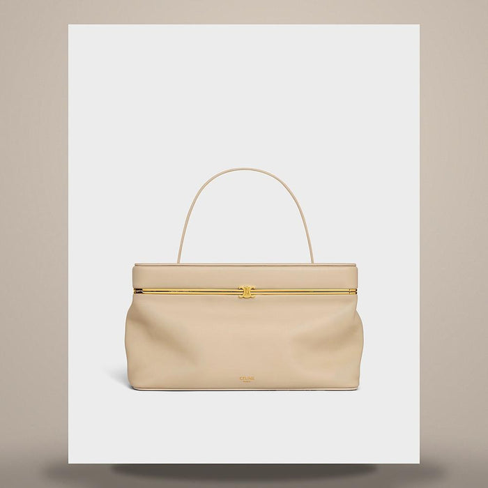 CELINE Rectangular Supple Calfskin Tote Bag Deep Ivory 123702J75 02EZ