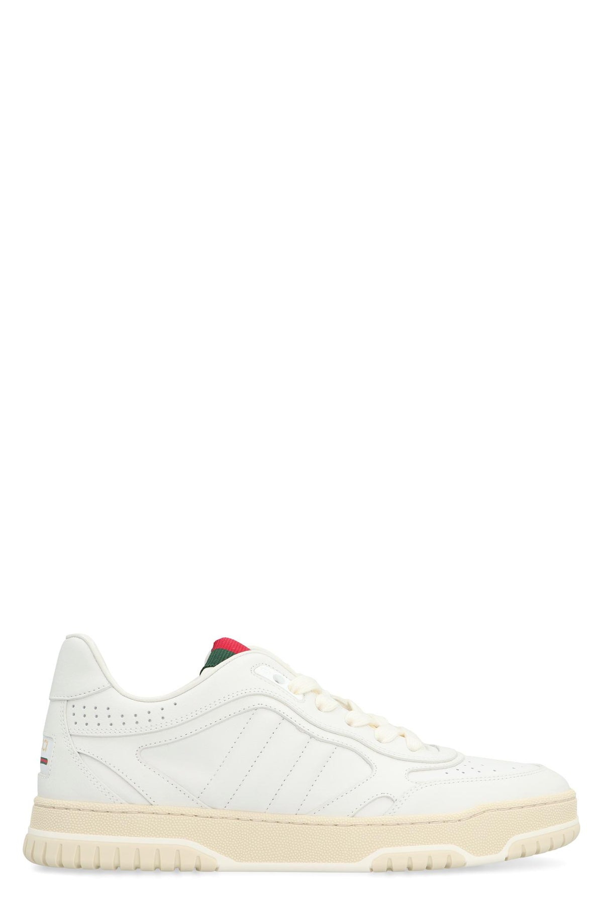 GUCCI White Leather Low-Top Sneakers