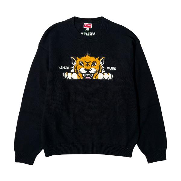 KENZO Happy Tiger Classic Wool Crewneck Sweater Black Men