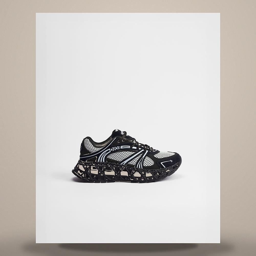DIOR Black Suede Calfskin and Technical Fabric Low-Top Sneakers 3SN323AAY H969