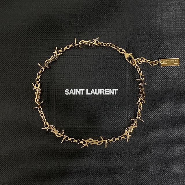 Saint Laurent YSL Monogram Cassandra Chain Bracelet Gold