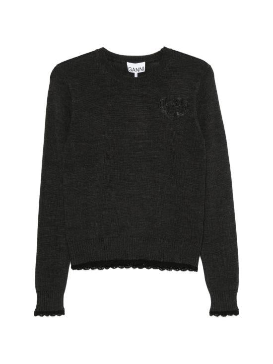 GANNI Phantom Round Neck Knit Sweater