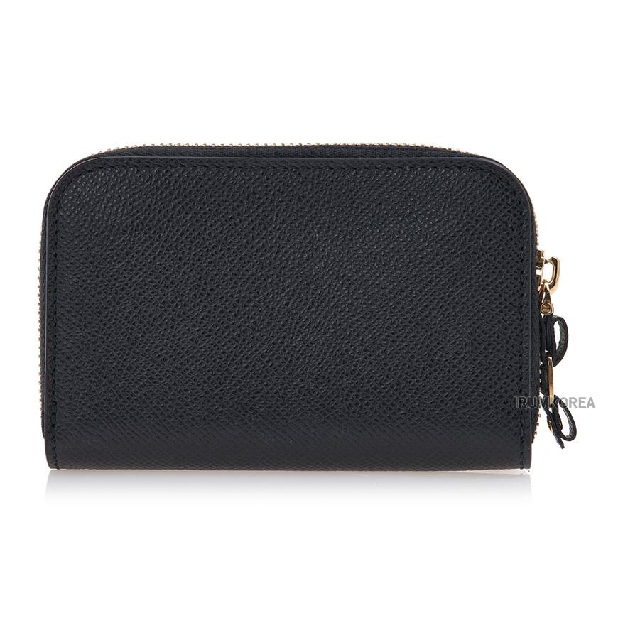 Ferragamo Vara Leather Card Holder Wallet Black Women