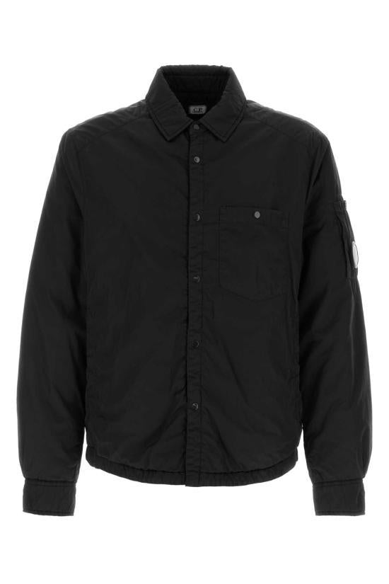 CP Company Black Lightweight Zip Jacket for Men 21CMOS023A 005904G 999 BLACK DOM