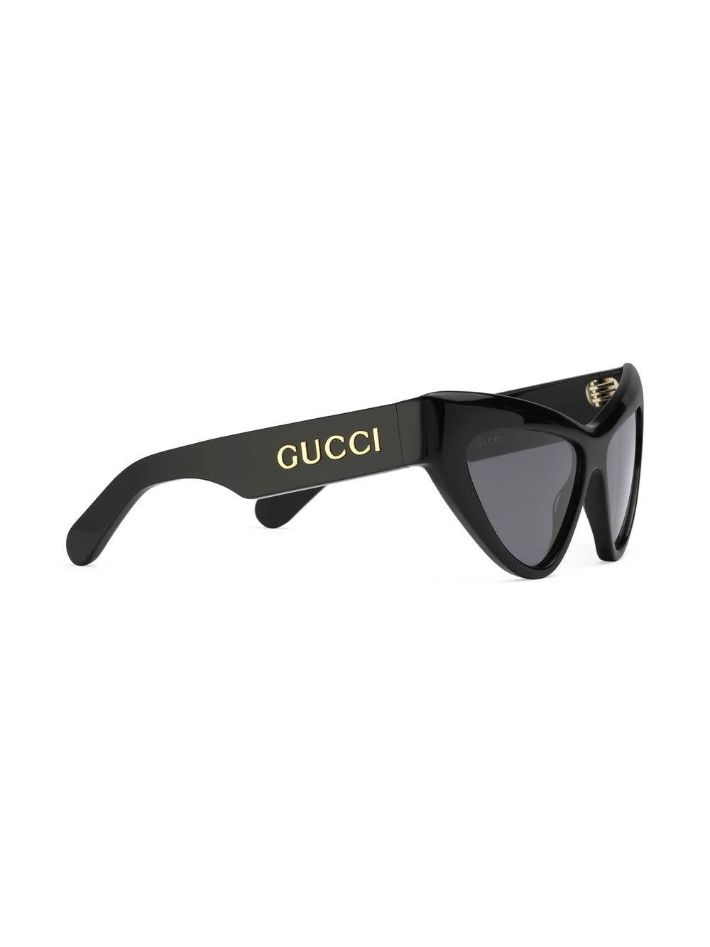 GUCCI Black Acetate Cat Eye Sunglasses