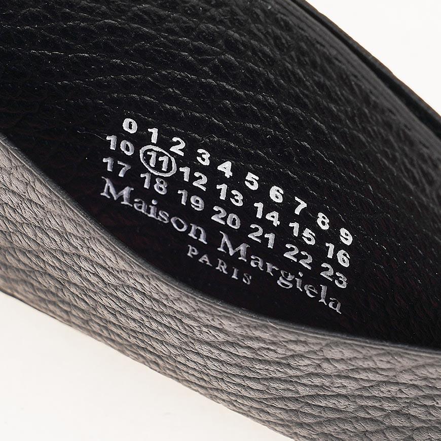 Maison Margiela Unisex Four-Stitch Leather Card Holder Black