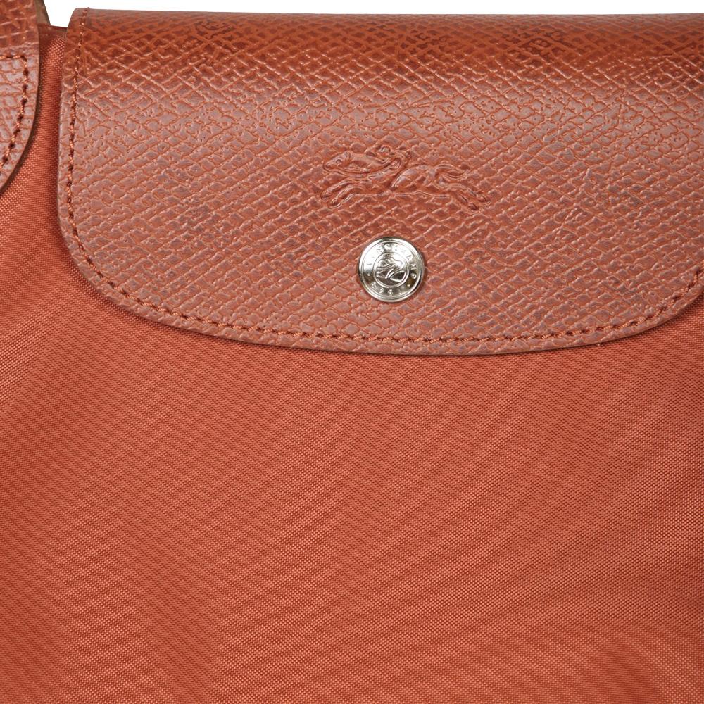 Longchamp Le Pliage Green L Shoulder Bag Chestnut Canvas