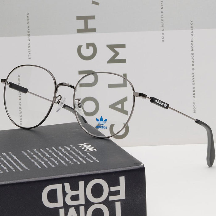 Adidas Silver Round Metal Frame Unisex Eyeglasses OR5033 012
