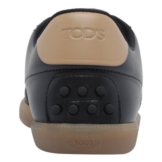 Tods Dark Brown Leather Low-Top Sneakers for Men