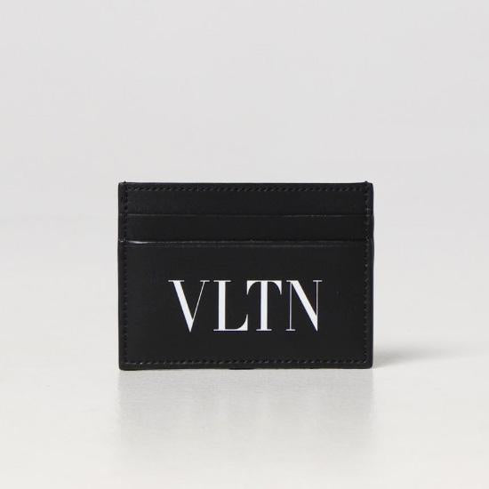 VALENTINO VLTN Logo Leather Card Holder Black 2y2p0t83 lvn