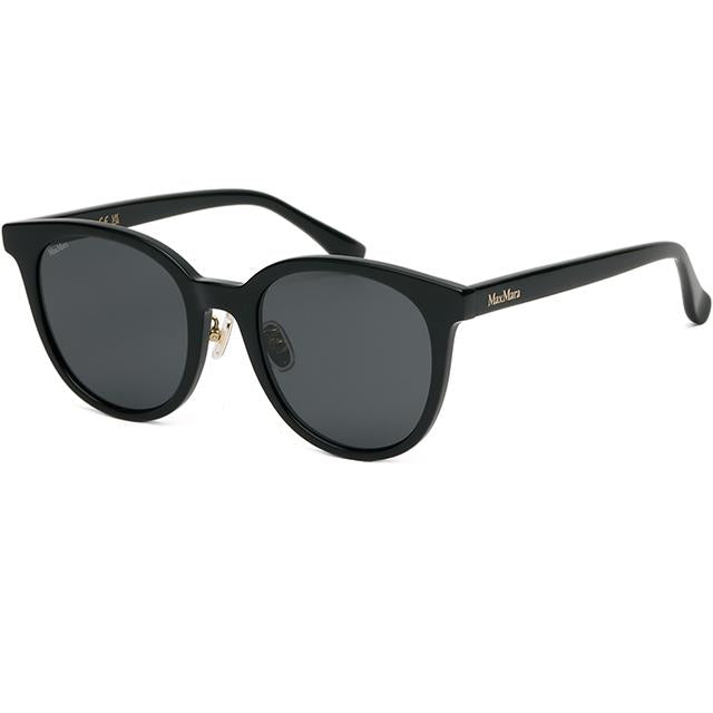 Max Mara Black Round Acetate Asian Fit Sunglasses MM0108K 01A