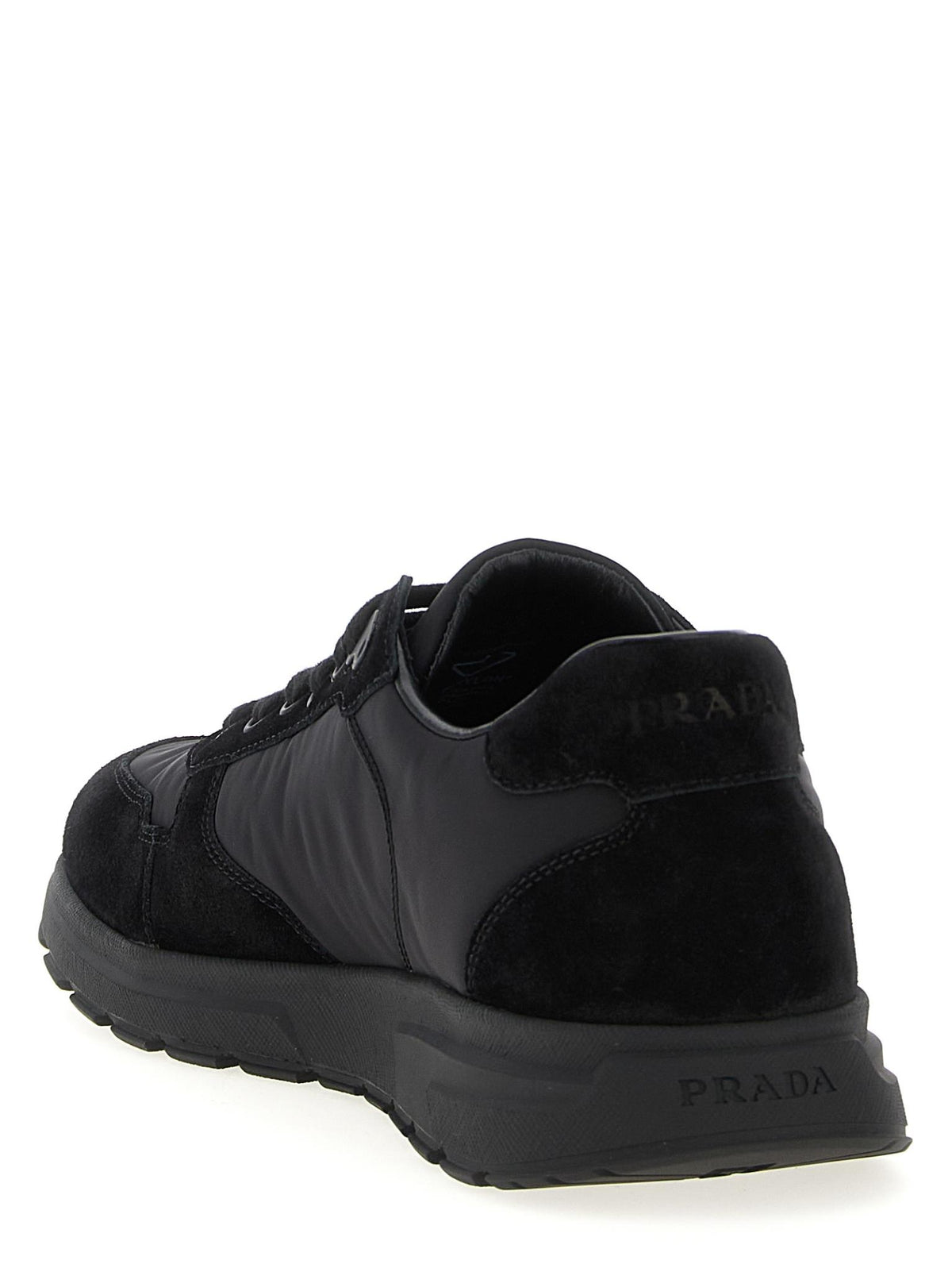 PRADA Black Leather Low-Top Sneakers