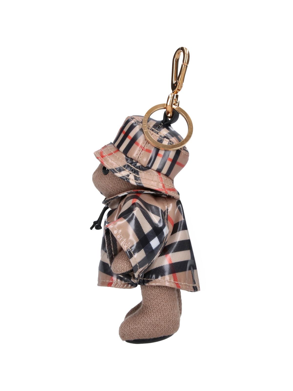BURBERRY Gold-Tone Monogram Logo Keyring Keychain