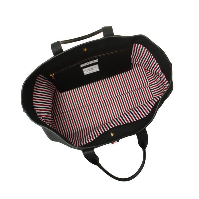 THOM BROWNE RWB Medium Tool Tote Bag Black Leather Tote