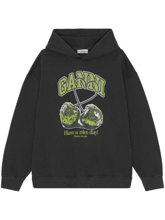 GANNI Phantom Cotton Hoodie Sweatshirt for Women